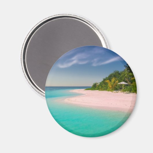 Aquamarine Ocean Tropical Beach Scenic Magneet (Voorkant / Achterkant)