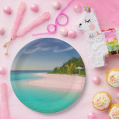 Aquamarine Ocean Tropical Beach Scenic Papieren Bordje (Feest)