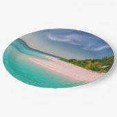 Aquamarine Ocean Tropical Beach Scenic Papieren Bordje (Gekanteld)