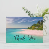 Aquamarine Ocean Tropical Beach Scenic Photo Bedankkaart (Staand voorkant)