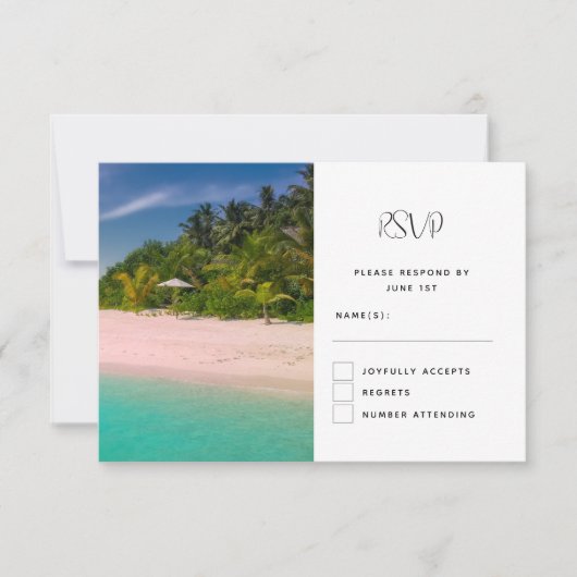 Aquamarine Ocean Tropical Beach Scenic Photo RSVP Kaartje (Voorkant)