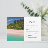 Aquamarine Ocean Tropical Beach Scenic Photo RSVP Kaartje (Staand voorkant)