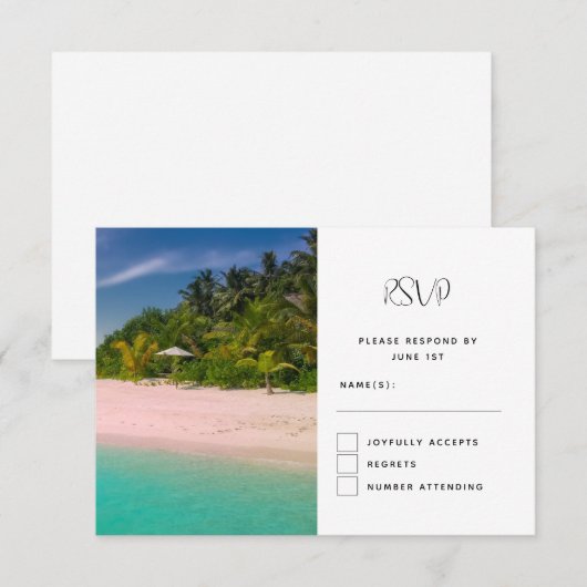Aquamarine Ocean Tropical Beach Scenic Photo RSVP Kaartje (Voorkant / Achterkant)