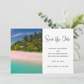 Aquamarine Ocean Tropical Beach Scenic Photo Save The Date (Staand voorkant)