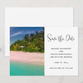 Aquamarine Ocean Tropical Beach Scenic Photo Save The Date (Voorkant / Achterkant)