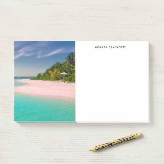 Aquamarine Ocean Tropical Beach Scenic Post-it® Notes (Op bureau)