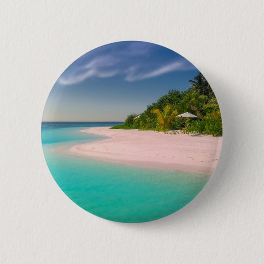 Aquamarine Ocean Tropical Beach Scenic Ronde Button 5,7 Cm (Voorkant)