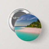 Aquamarine Ocean Tropical Beach Scenic Ronde Button 5,7 Cm (Voorkant /achterkant)
