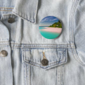 Aquamarine Ocean Tropical Beach Scenic Ronde Button 5,7 Cm (In situ)