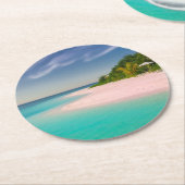 Aquamarine Ocean Tropical Beach Scenic Ronde Kartonnen Onderzetter (Gebogen)