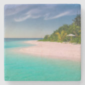 Aquamarine Ocean Tropical Beach Scenic Stenen Onderzetter (Voorkant)