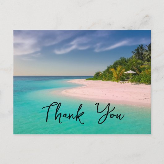 Aquamarine Ocean Tropical Beach Scenic Thank You Briefkaart (Voorkant)