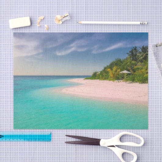 Aquamarine Ocean Tropical Beach Scenic Tissuepapier (Craft)