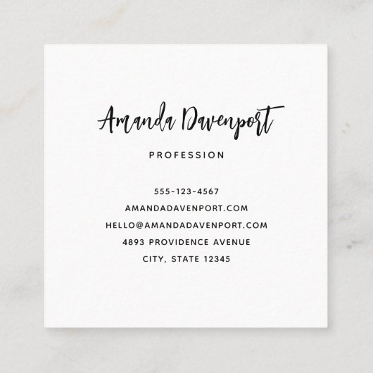 Aquamarine Ocean Tropical Beach Scenic Vierkante Visitekaartje (Achterkant)