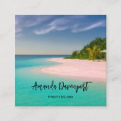 Aquamarine Ocean Tropical Beach Scenic Vierkante Visitekaartje (Voorkant)