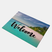 Aquamarine Ocean Tropical Beach Scenic Welcome Deurmat (Schuin)