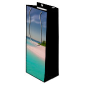 Aquamarine Ocean Tropical Beach Scenic Wijn Cadeautas (Voorkant Gekanteld)
