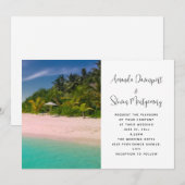 Aquamarine Ocean Tropical Beach Wedding Kaart (Voorkant / Achterkant)