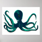 Aquamarine Octopus Poster (Voorkant)