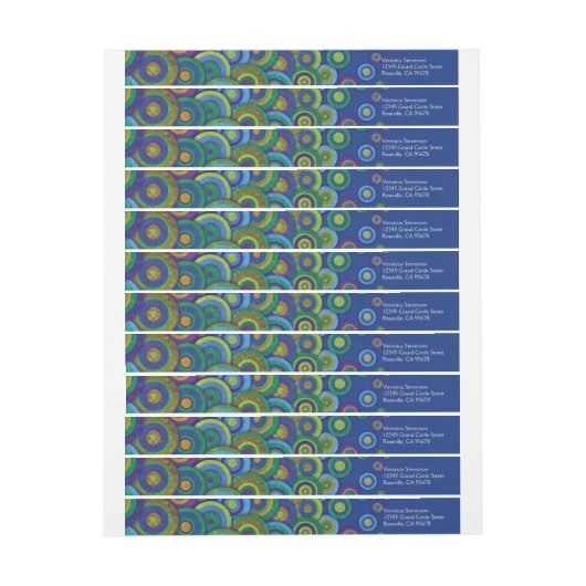 Aquamarine Pattern Adresetiketten (Vel)