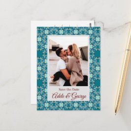 Aquamarine PHOTO Wedding Save the Date Briefkaart