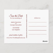Aquamarine PHOTO Wedding Save the Date Briefkaart (Achterkant)