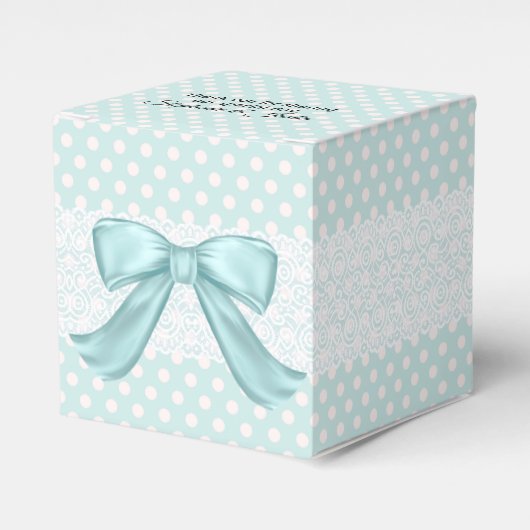 Aquamarine Polka Dot Wedding Favor Gift Box Bedankdoosjes (Voorkant Zijde)