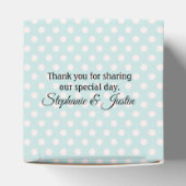 Aquamarine Polka Dot Wedding Favor Gift Box Bedankdoosjes (Bovenkant)