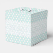 Aquamarine Polka Dot Wedding Favor Gift Box Bedankdoosjes (Achterkant)