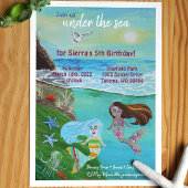 Aquamarine, Roze, Blauwe Zeemeermin Birthday Party Kaart