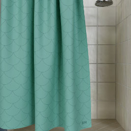 Aquamarine Sea Green Mermaid Scales Douchegordijn