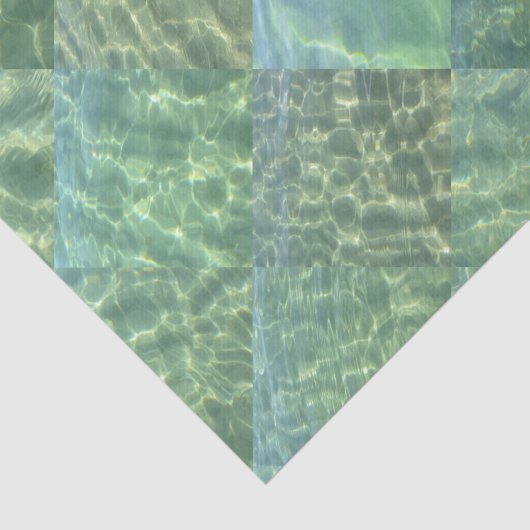 Aquamarine Seafoam Aqua Water Patchwork Tissuepapier (Detail)
