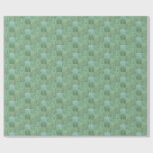 Aquamarine Seafoam Water Patchwork Boho Chic Cadeaupapier (Vlak)