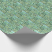 Aquamarine Seafoam Water Patchwork Boho Chic Cadeaupapier (Hoek)