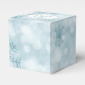 Aquamarine Snowflakes Holiday Favor Cadebox Bedankdoosjes (Voorkant Zijde)