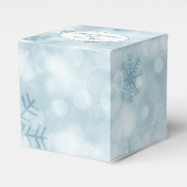 Aquamarine Snowflakes Holiday Favor Cadebox Bedankdoosjes