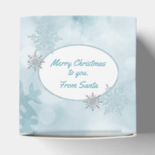 Aquamarine Snowflakes Holiday Favor Cadebox Bedankdoosjes (Bovenkant)