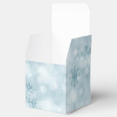 Aquamarine Snowflakes Holiday Favor Cadebox Bedankdoosjes (Geopend)