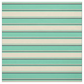 Aquamarine, Tan en Dark Slate Grey Pattern Stof (Swatch)