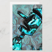 Aquamarine Tin Man Stationery Briefpapier (Voorkant / Achterkant)