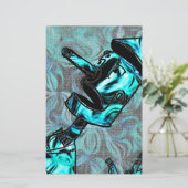 Aquamarine Tin Man Stationery Briefpapier (Staand voorkant)