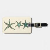Aquamarine Triple Starfish Bagagelabel (Voorkant horizontaal)