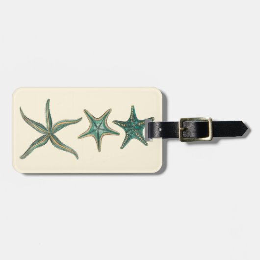 Aquamarine Triple Starfish Bagagelabel (Voorkant horizontaal)