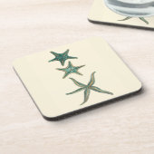 Aquamarine Triple Starfish Bier Onderzetter (Linkerzijde)