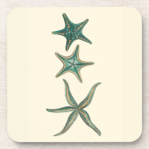 Aquamarine Triple Starfish Bier Onderzetter