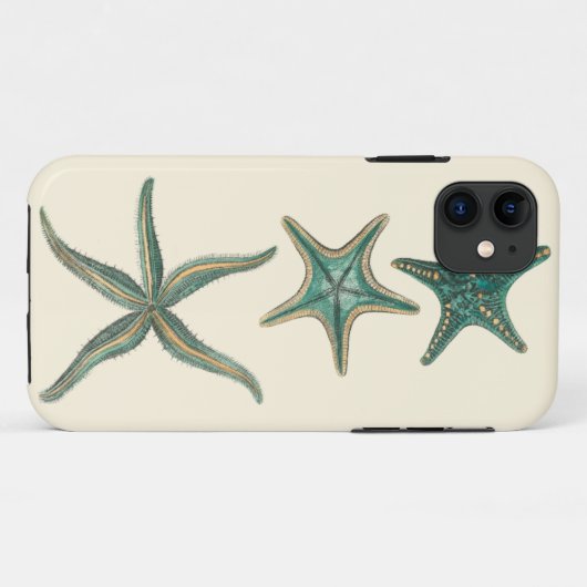 Aquamarine Triple Starfish Case-Mate iPhone Case (Achterkant (horizontaal))