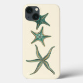 Aquamarine Triple Starfish Case-Mate iPhone Case (Achterkant)