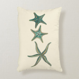 Aquamarine Triple Starfish Decoratief Kussen