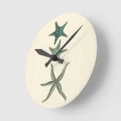 Aquamarine Triple Starfish Ronde Klok (Hoek)