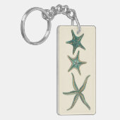 Aquamarine Triple Starfish Sleutelhanger (Voorkant Links)